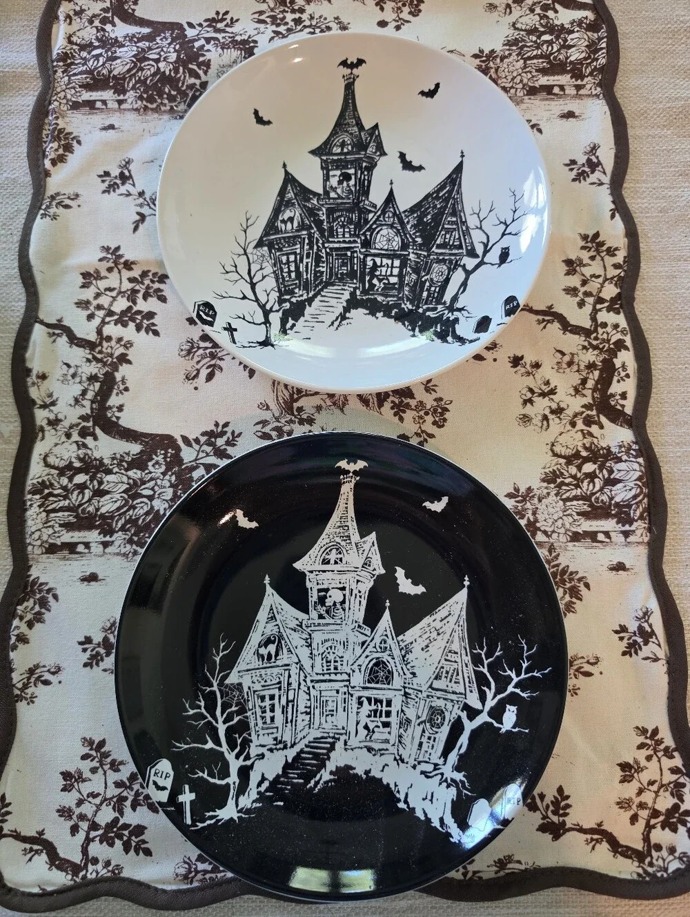 Set of Halloween salad plates